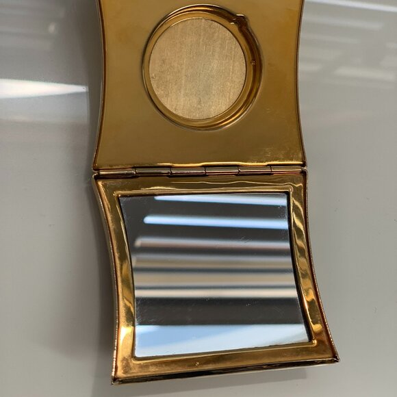 Adrienne Limited Edition Gold Quilted Purse-Style Compact w/Mirror & Powder Well - Picture 5 of 6